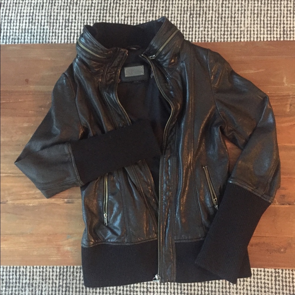 Mackage Elie black leather jacket